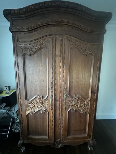 Gorgeous wood armoire carved - gorgeous,
