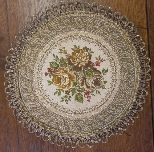 Napperon ancien rond - , tissu