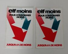 2 Autocollants Elf pour consommer moins  / Vintage 80'