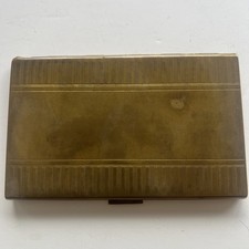Étui À Cigarettes En Laiton, Métal Doré, Début XXème, Art Déco 