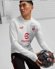  Ac Milan Puma Training Top sweat Stadium Pre match Blanc extérieur 2023 