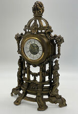 HORLOGE EN LAITON PENDULE DE TABLE CHEMINEE VINTAGE