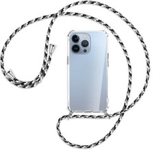 Collier pour Apple iPhone 13 Pro (6.1'') noir/gris/blanc (A) Etui Coque + cordon
