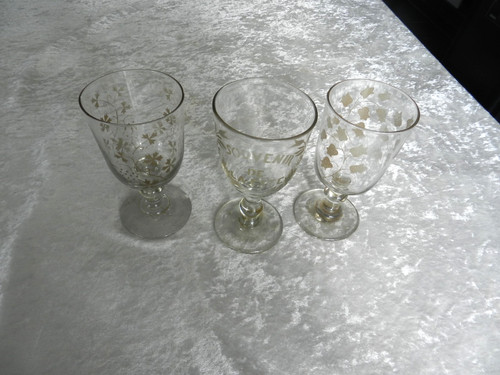 Lot ancien verre soufflé - 3,