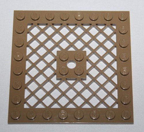Lego dark tan plate - 8x8, with