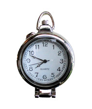 montre gousset à quartz en métal argenté