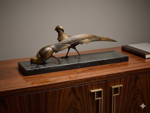 Sculpture bronze avec - sculpture, deux