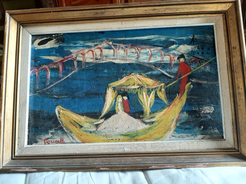 Huile sur carton fort par