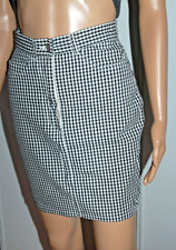 Jupe droite carreaux imprimé vichy noir et blanc très bon état taille 34