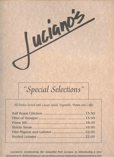 Luciano dinner menu port - dinner,