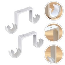 1 paire de supports de tringle à rideau Double, fourniture de rideaux (blanc)
