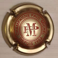 Capsule de champagne Paul MICHEL - Or pâle et rouge - Placomusophile