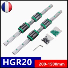 2PCS HGR20 rail de guidage linéaire 200-1500mm+4PCS Roulement coulisseau HGH20CA