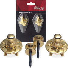 2 BOUTONS PORTE SANGLE AVEC SYSTEME DE BLOCAGE COULEUR DORE