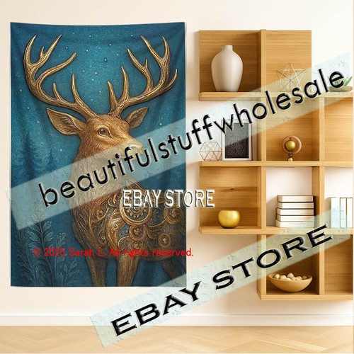 Mystic elk fabric - fabric, tapestry