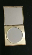 miroir de sac ancien en métal doré double face courtoisie vintage grossissant