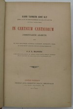BARGÉS , BEN HA-LEVI , In canticum canticorum commentarium arabicum , 1884