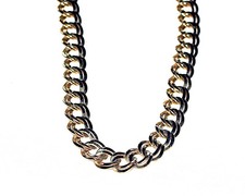 Bijou alliage couleur or collier maille double necklace