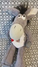 Peluche doudou âne gris beige