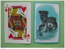 carte à jouer ancienne de collection (USA) : chien