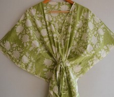 Robe Maxi Kaftan En Coton Vert