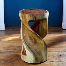 Table D'Appoint Ronde En Acacia Massif