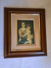 Emaux De Limoges. Tableau Sainte Vierge Marie D'après Morillo. Ancien Vintage...