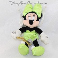 Peluche Minnie DISNEYLAND PARIS Déguisée en Fée Clochette robe verte Disney