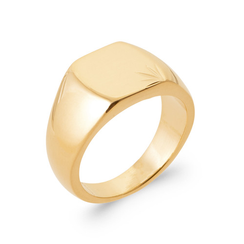 Bague chevalière plaqué - chevalière, or