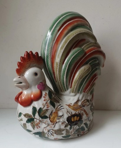 Sculpture poule faience - de,