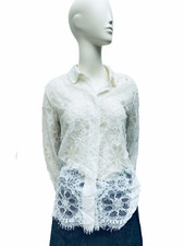 Sandro Laced-up Ivory / Cream White Shirt Size 2 / M / US 8