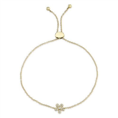 14k jaune diamant fleur - 14k, or