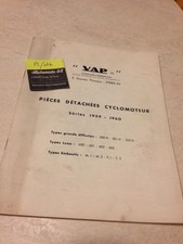 Cyclomoteur VAP 1959 1960 parts list catalogue pièces détachées RARE