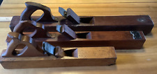 outils anciens,old tool,vieux outils, beau lot de rabots bois,2Peugeot frères et