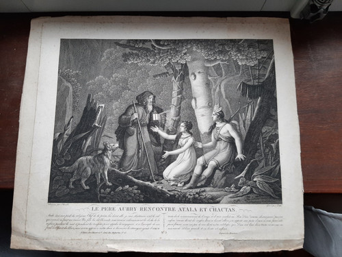 Gravure ancienne atala chactas - gravure,