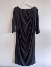 COS Midi Draped Black Dress Size L/42