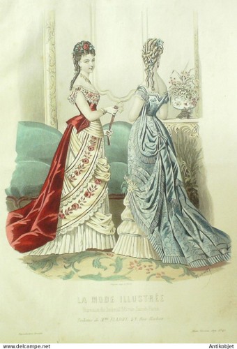 Gravure mode illustree 1876 - gravure,