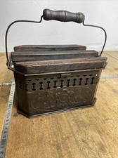 N. 11 Outil Ancienne chaufferette en bois et tôle-début XX ème Déco Vintage