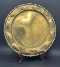 Plat décoratif en laiton martelé – Hecho en México – bord orné