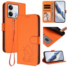 Étui en cuir orange Redmi