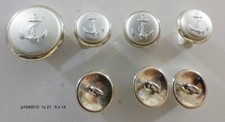 7  boutons ANCRE de MARINE  21/14  mm