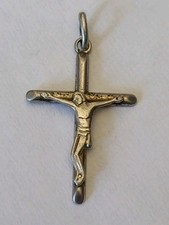 Pendentif Crucifix Jésus Christ Argent Massif 2,5 g Bijoux Vintage Religion