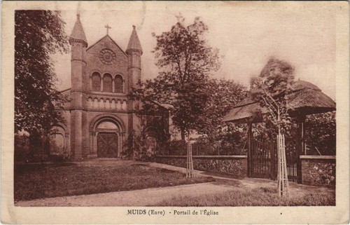 Cpa muids portail - de, l'eglise