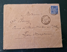 LETTRE SAGE OBLITERATION GARE D AVIGNON / DATEUR BATON