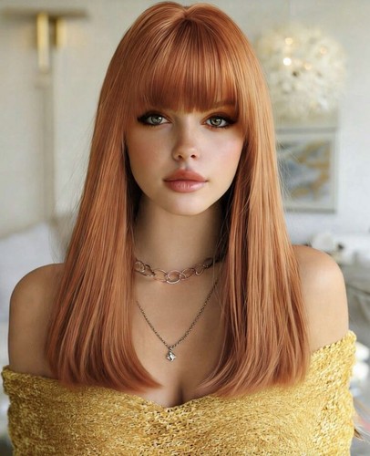 Perruque courte rousse orange - courte,