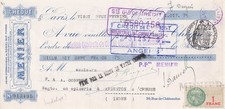 75 PARIS, chocolatier, MENIER 1905 cheque, chocolat