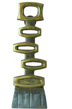 Ecran de cheminé Moderniste Pare feu Brutaliste bronze verre design vintage 1970