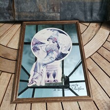 Cadre miroir femme année 50  Toilette Garden Party maison red ferm