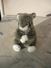PELUCHE LAPIN ASSIS GRIS ET