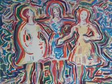 SUZANNE TOURTE Les Petites Filles LITHOGRAPHIE 1/5 